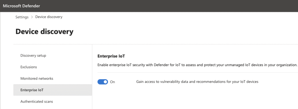 Device Discovery settings